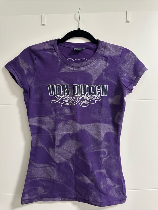Von Dutch Tops - Von Dutch Los Angeles Y2K Purple Tie Dye Glitter T-shirt